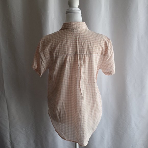 Aerie Pink & White Checkered PJ Shirt - Picture 3 of 4